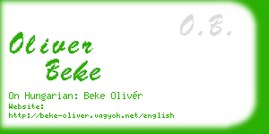 oliver beke business card