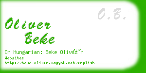 oliver beke business card